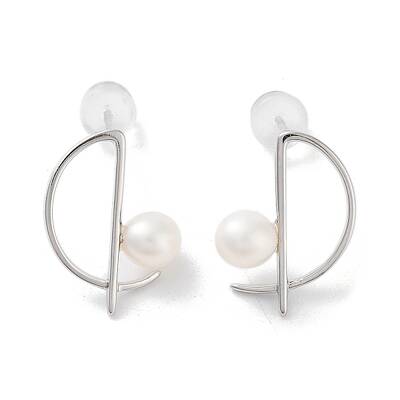 Natural Pearl Stud Earrings for Women