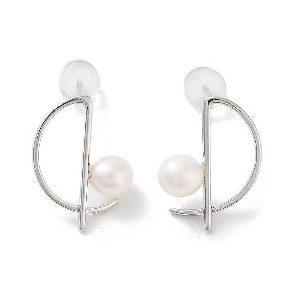Natural Pearl Stud Earrings for Women
