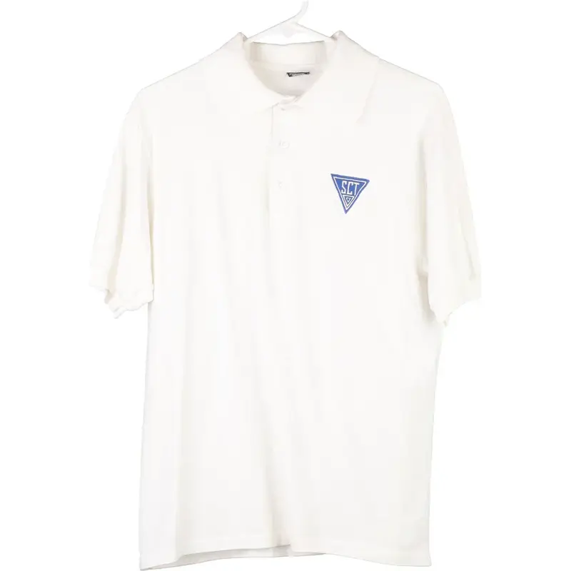 Screen Stars Polo Shirt - Medium White Cotton