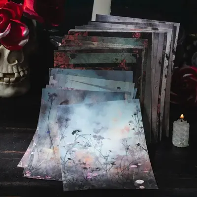 Random Color Vintage Flower Pattern Material Paper (30pcs), Decorative Background Paper, Gift Wrapping Paper for Birthday Wed...