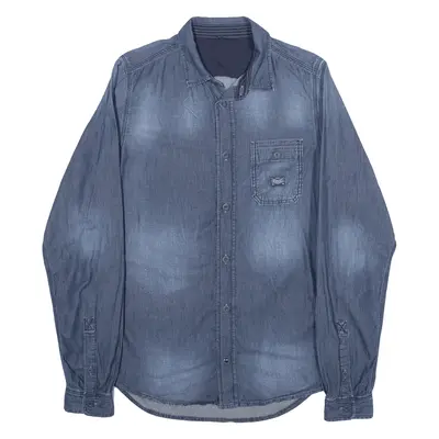 DIESEL Denim Shirt Blue Long Sleeve Mens S