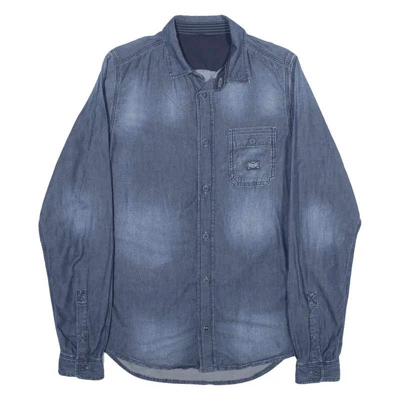 DIESEL Denim Shirt Blue Long Sleeve Mens S