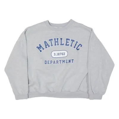 Mathletic Department Cropped Womens Sweatshirt Grey L