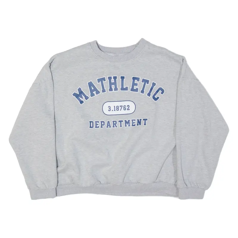 Mathletic Department Cropped Womens Sweatshirt Grey L