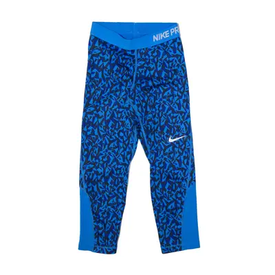 NIKE PRO Legging Sport Training Cropped Geometric Track Pants Blue Skinny Womens XS W22 L21