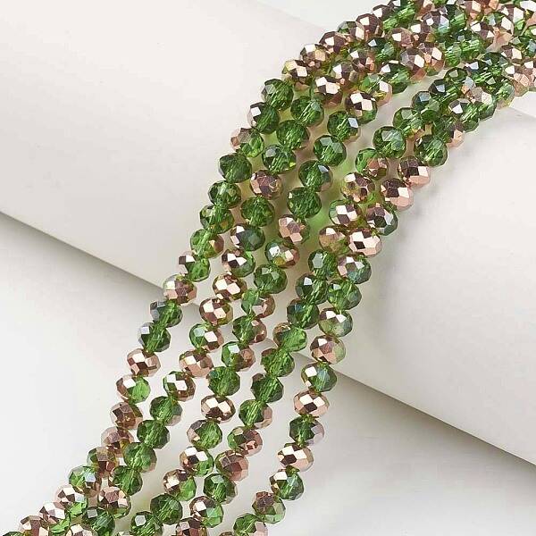 Electroplate Transparent Glass Beads Strands