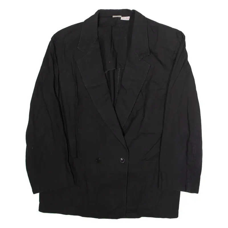 ANGELO SANTINI Mens Blazer Jacket Black 90s 3XL