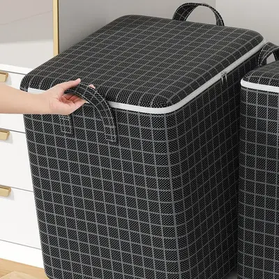 Large Capacity Clothes Storage Bag, 1 Count Dustproof Clothes Storage Organizer with Handle, Collapsible Clothes Storage Bag,...