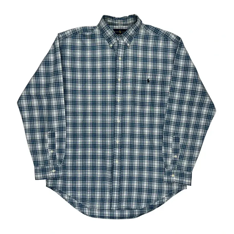 Ralph Lauren Checked Shirt - Large Blue Cotton | Size: large