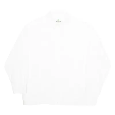 MOJITO COLLECTION Mens Plain Shirt White Linen Long Sleeve 2XL