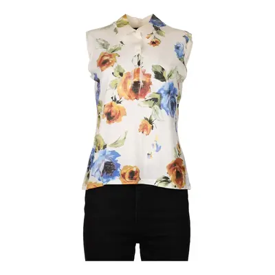Dolce & Gabbana Floral Blouse - Large White Cotton Blend