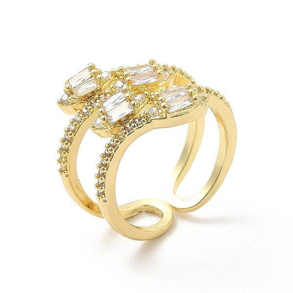 Clear Cubic Zirconia Snake Open Cuff Rings