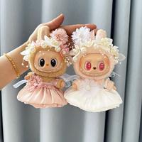 Clothing For Labubu Dress Pearl Hair Accessories Set Kawaii Princess Dress Labubu accessories Doll Clothing