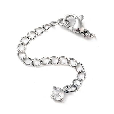 Brass with Cubic Zirconia Chain Extender
