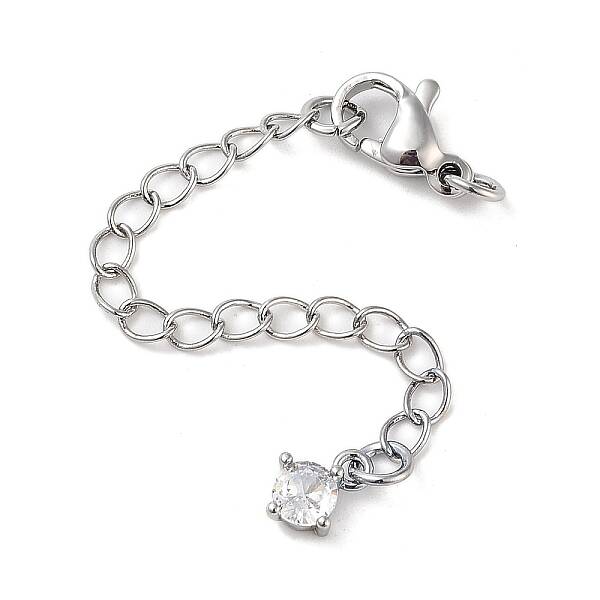 Brass with Cubic Zirconia Chain Extender