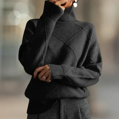 Aspen Ultra Cozy Ribbed Knit Turtleneck Women's Sweater