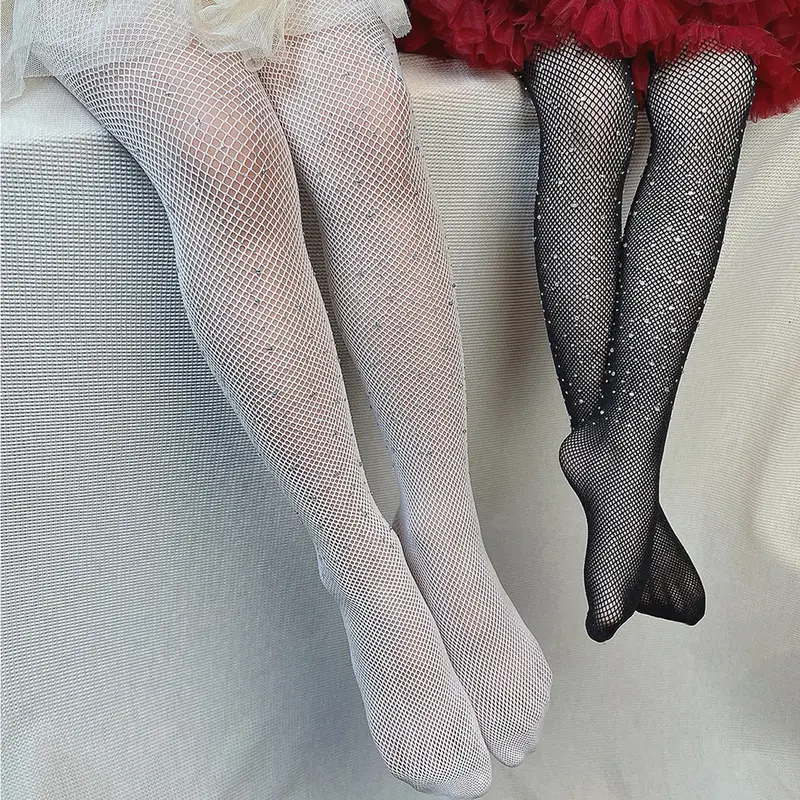 Kids Toddler Girls Fishnet Tights, Glitter Rhinestone Pantyhose Hollow Out Stockings, 1-14 Years #TikTokShopSummerTurnup