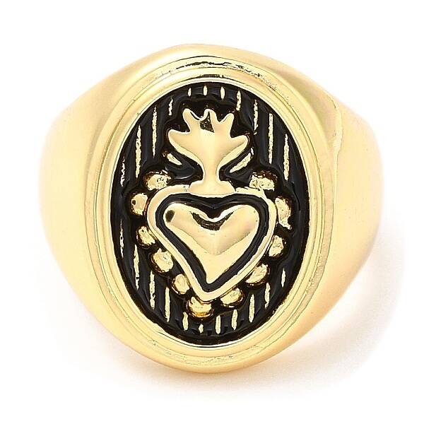Rack Plating Brass Heart Open Cuff Ring