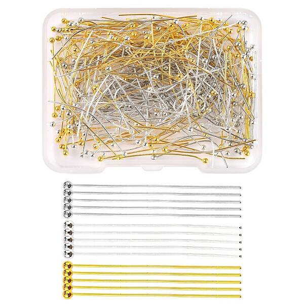 255Pcs 3 Colors Brass Ball Head pins