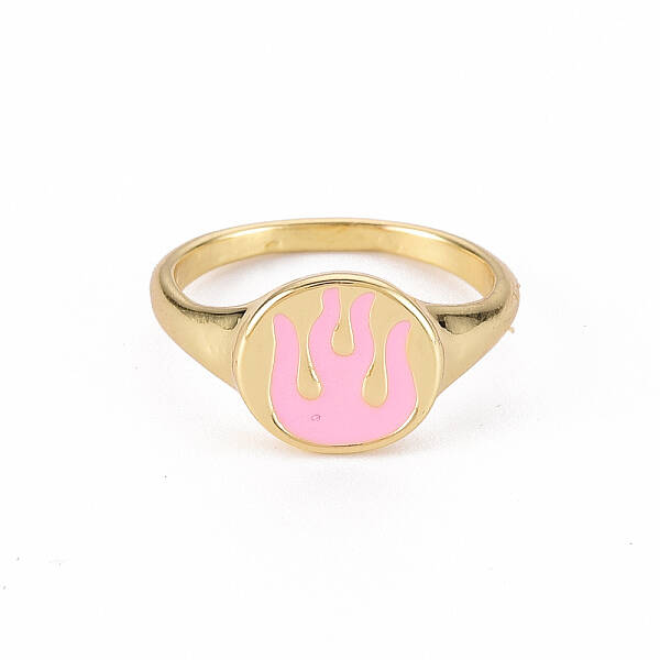 Alloy Enamel Wide Band Rings