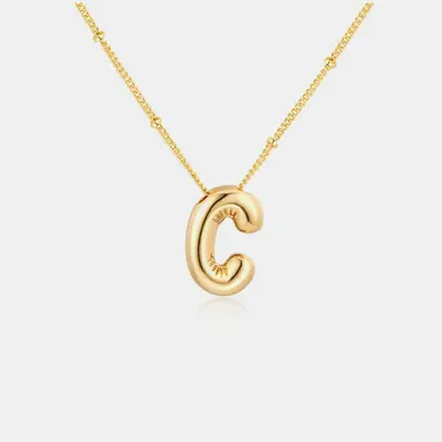 18K Gold Letter Pendant Necklace