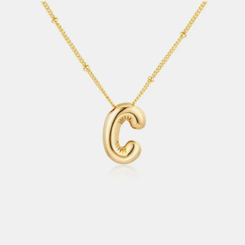 18K Gold Letter Pendant Necklace