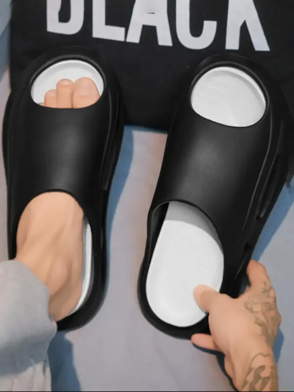 Men's Casual Plain Non-slip EVA Slides, Soft Comfortable Home Slippers, Breathable Comfy Slippers for Indoor Outdoor Wear