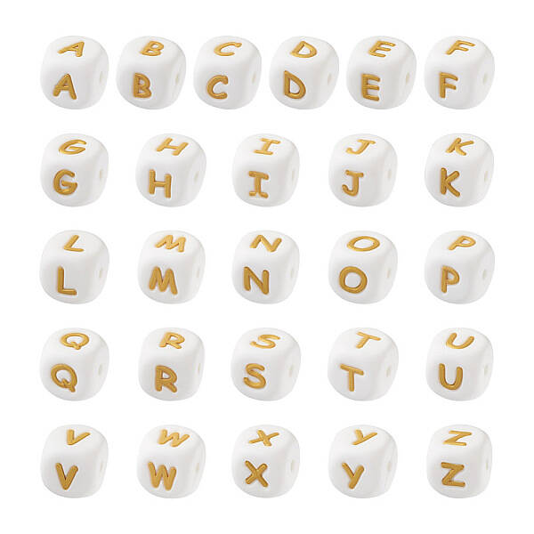 52Pcs 26 Style Food Grade Eco-Friendly Silicone Beads