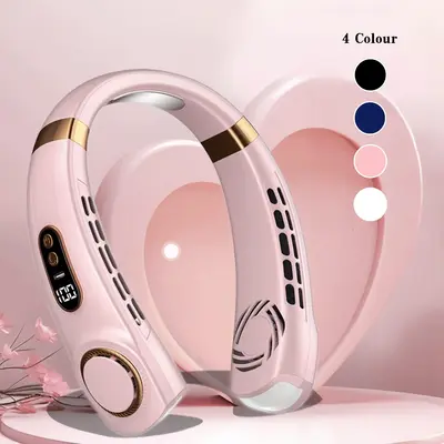 Portable Neck Fan, USB Rechargeable Neck Cooling Fan, Lightweight Neck Fan for Outdoor Sports, Office Learning and Yoga, Pers...