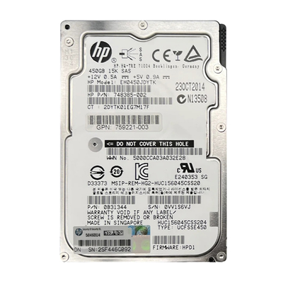 759221-003 HP 450GB 12Gb/s SAS 15000 2.5-inch Hard Drive