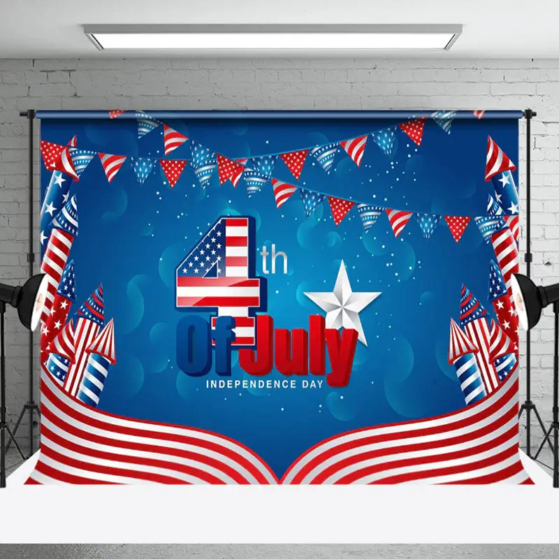Bokeh Usa Flag 4th Of July Independence Day Backdrop - Aperturee