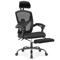 Ergonomic Office Chair with Foot Rest and Adjustable Headrest, Mesh Swivel Rolling Task Chair, Height Adjustable, Office