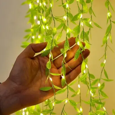 USB Powered Willow Leaf String Light, 100LED Atmosphere Light, Willow Leaf Fairy Light, Decorative Light for Christmas Tree, ...