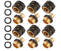 6 Set Quick Connect Hose Fittings fHose Quick Connector with Gasket, 3/4 Inch GHT Male and Female Attachment Quick Release Wa...