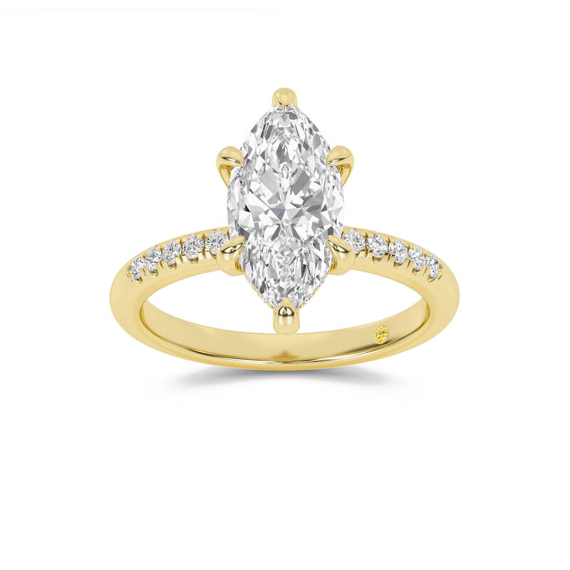 Aurelia Quarter Coverage Hidden Halo Marquise Lab Grown Diamond Engagement Ring | 14K Yellow Gold 2 7/8 CT. TW.