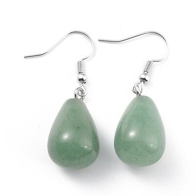 Natural Green Aventurine Dangle Earrings