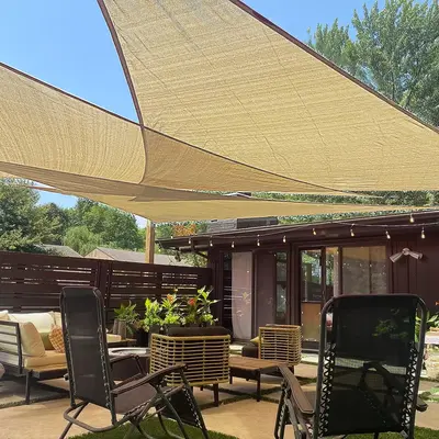 Triangle Sun Shade Sail Canopy UV Block Sunshade for Outdoor Patio, Garden, Backyard, Sand, Camping Solar Parasol
