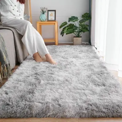 Tie-dye Household Fluffy Shaggy Rug, 1 Count Soft Anti-slip Living Room Large Rug, Comfortable Home Decor Plush Mat for Indoo...