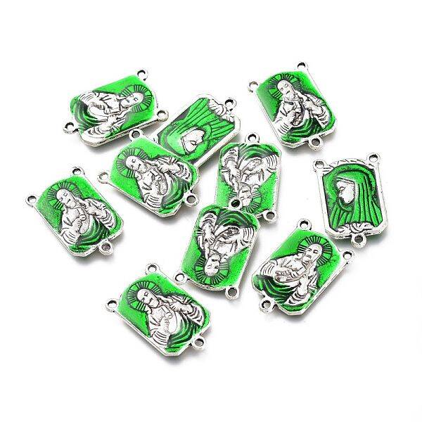 Antique Silver Plated Alloy Enamel Links