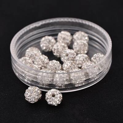 Grade A Rhinestone Pave Disco Ball Beads