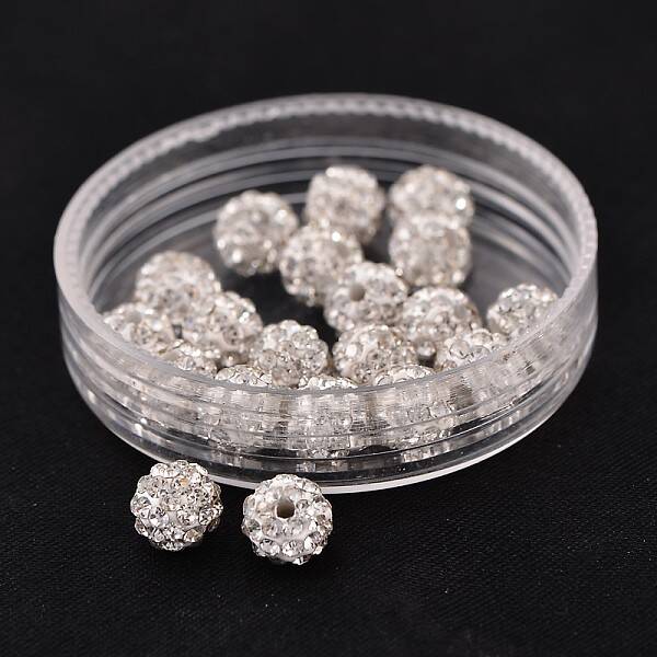 Grade A Rhinestone Pave Disco Ball Beads