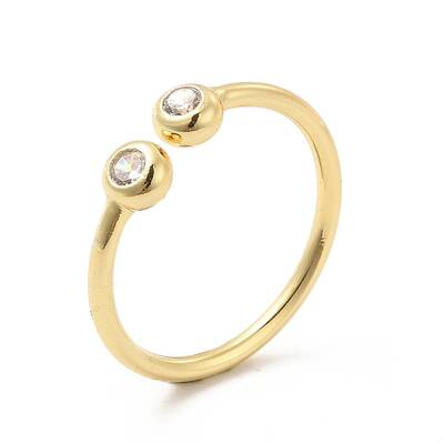 Clear Cubic Zirconia Open Cuff Ring