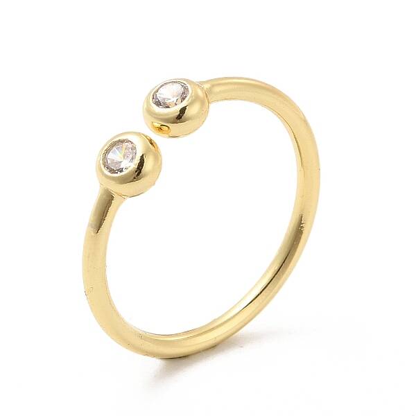 Clear Cubic Zirconia Open Cuff Ring
