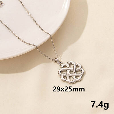304 Stainless Steel Knot  Pendant Necklaces