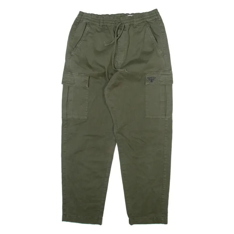BARBOUR Cargo Mens Trousers Green Relaxed Tapered W28 L26