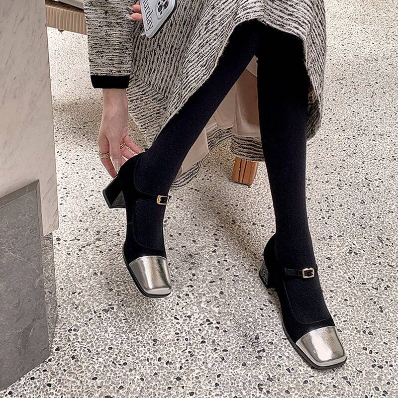 CHIKO Shalynn Square Toe Block Heels Mary Jane Shoes