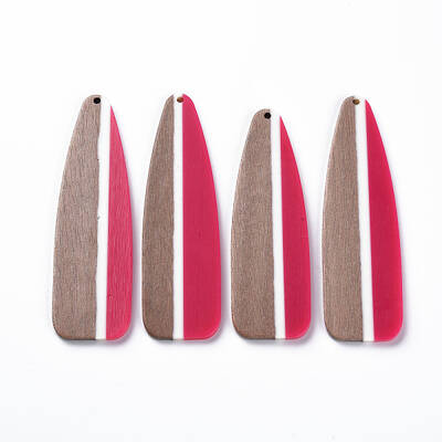Opaque Resin & Walnut Wood Big Pendants