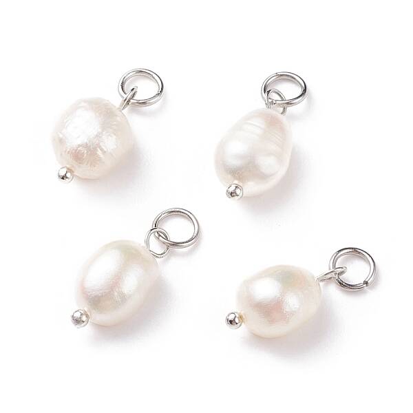 Grade B Natural Cultured Freshwater Pearl Charms