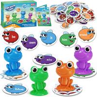 Sight Word Games,Frog stomp sets, Educational Flash Cards,Homeschool Supplies ,Phonics Learning Games，Family games with mul...