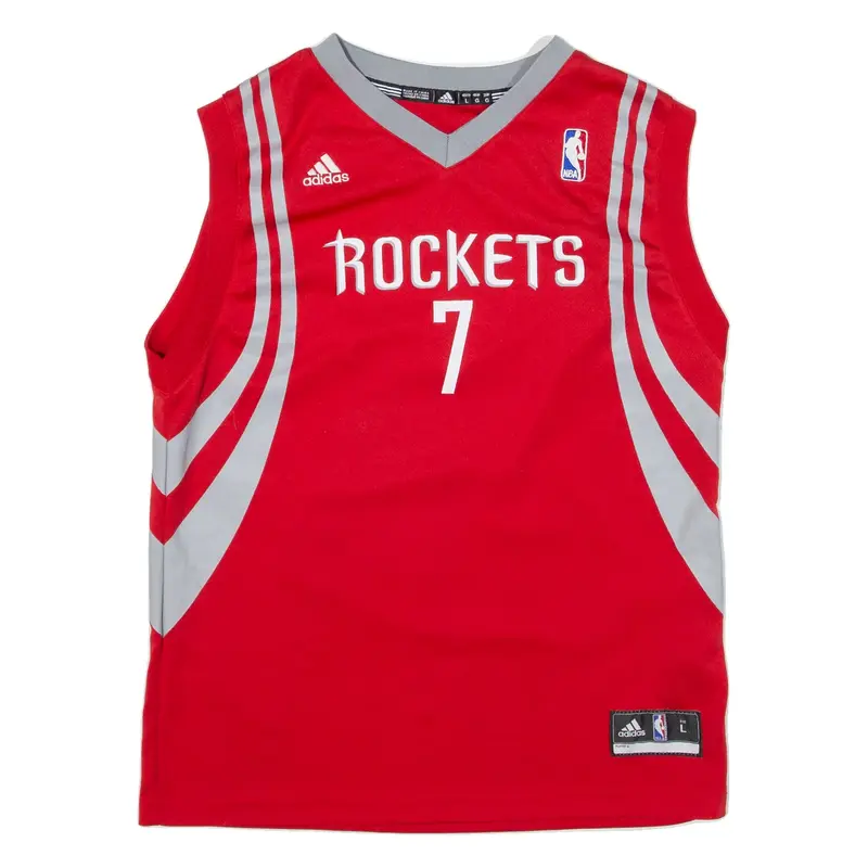 ADIDAS NBA Houston Rockets Lin Boys Jersey Red Sleeveless USA V-Neck L